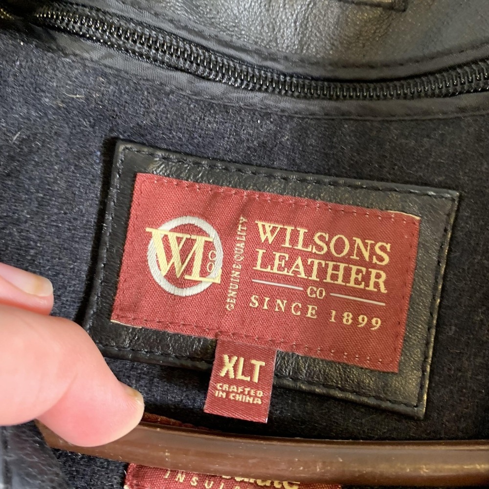 Wilsons Leather Jacket Mens XLT Black Bomber Thinsulate Insulated Vintage 90s - Picture 3 of 16